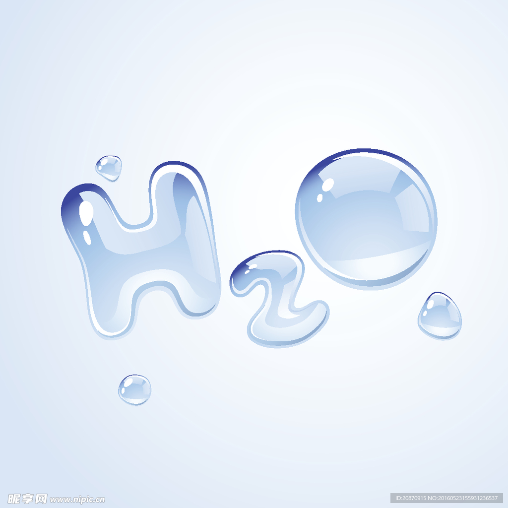 H2O形状水滴