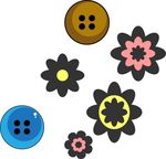 手绘花朵 纽扣