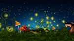 星空夜景蘑菇萤火虫梦境卡通素材