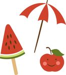西瓜 苹果 雨伞