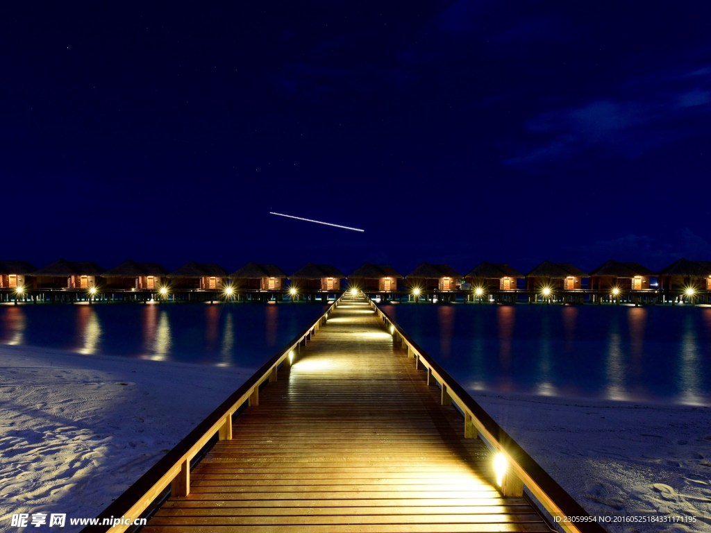 马尔代夫 夜景 海边