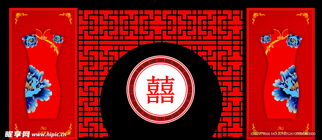 婚礼 中式  旗袍 红色