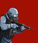 漫画风cf武装枪手持枪姿势