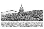 雷峰塔黑白图