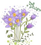 紫色水仙花手绘插画