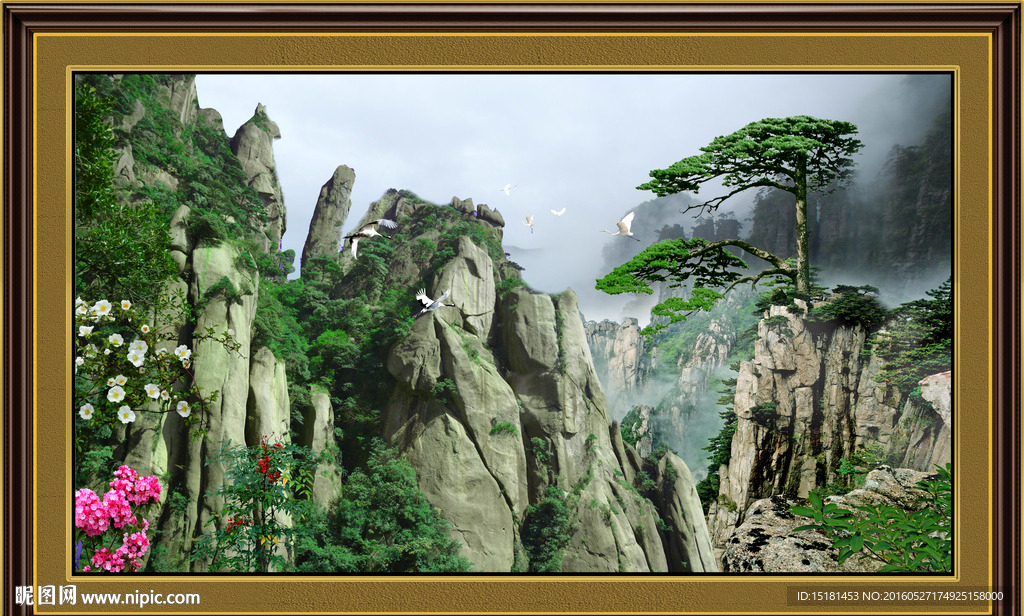 风景画迎客松