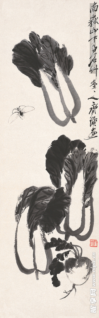 白菜水墨画