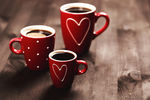 红色心形咖啡杯