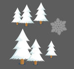 白色松树 雪花