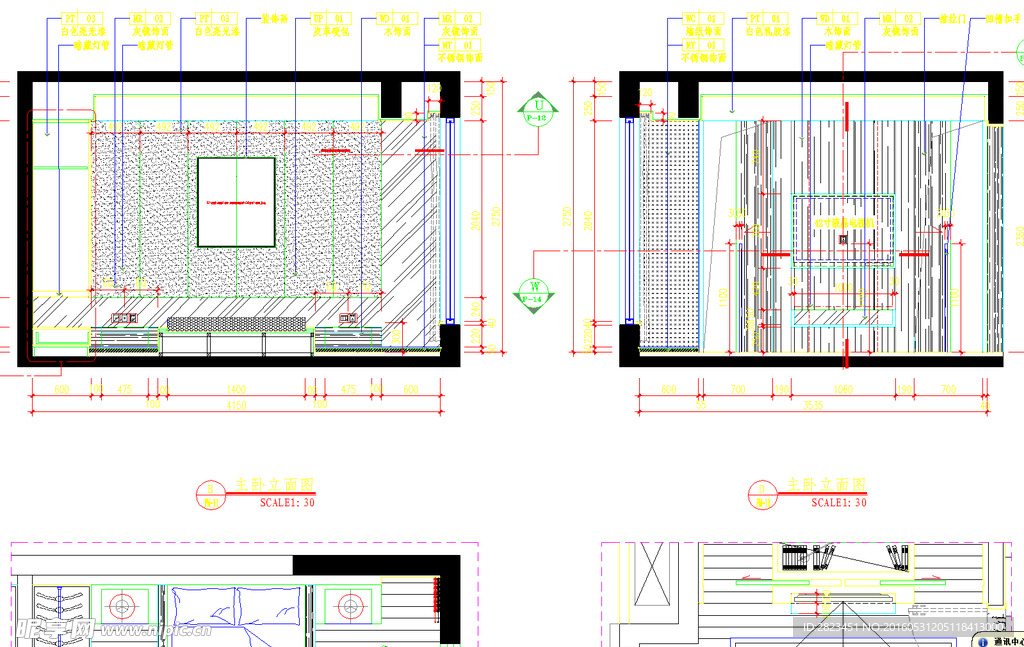 现代简约家装 户型立面施工图