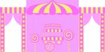 粉紫色生日背景底纹马车棒棒糖