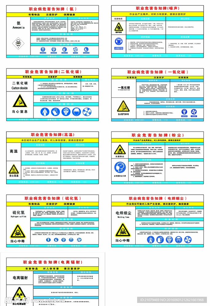 职业病危害告知牌 告知卡