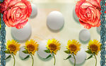 3D梦幻花卉背景墙