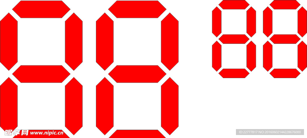 液晶空心字8