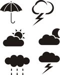 雷电 天气素材 雨伞