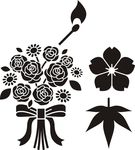花束 花朵 枫叶 火柴