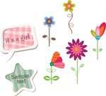 卡通花朵 卡通对话框