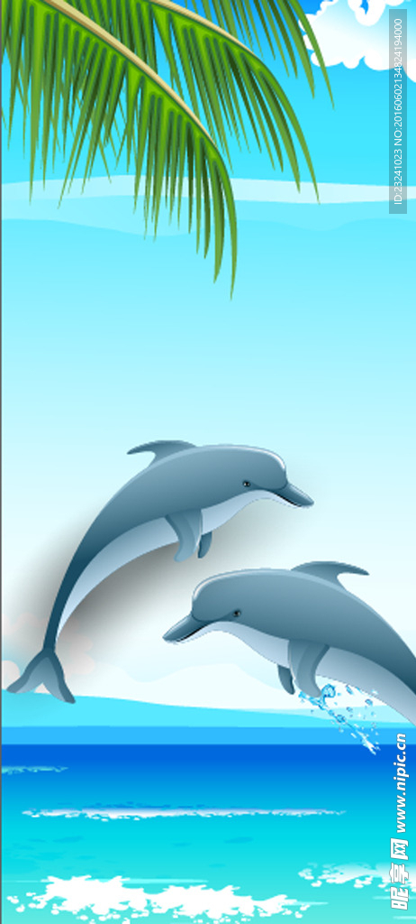 夏季广告 海豚 大海