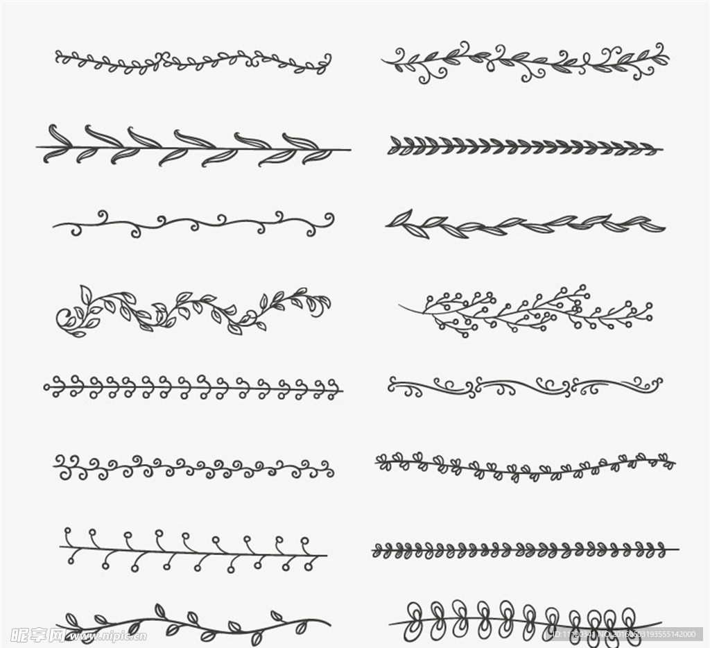 手绘树枝矢量素材