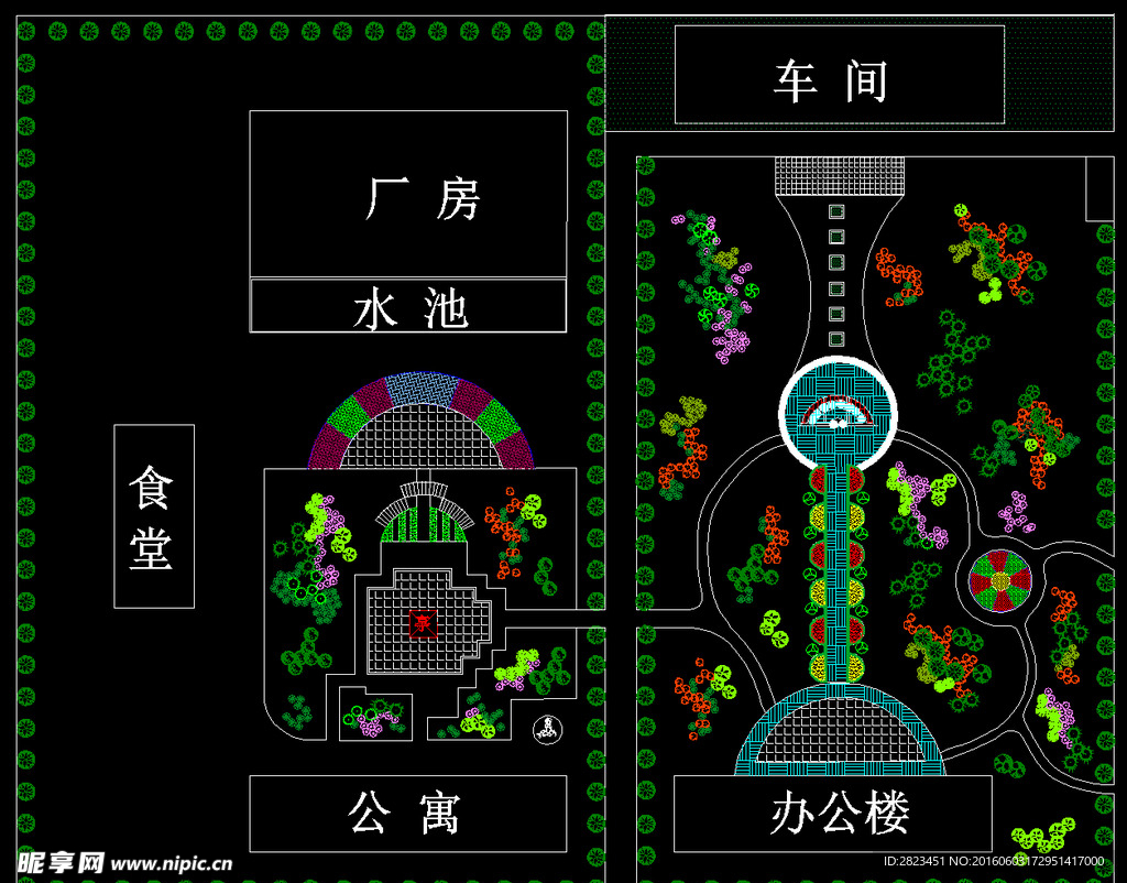 工厂工业区功能区 景观设计绿化