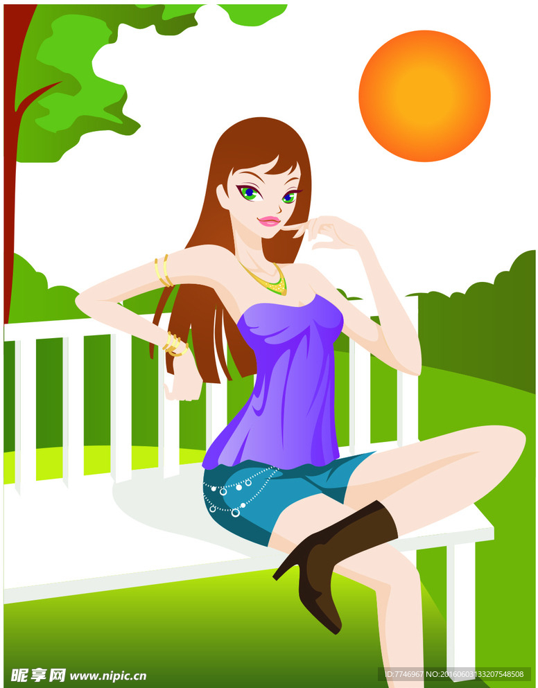 美女矢量图素材