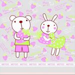 抱着草莓的Metoo咪兔咪熊