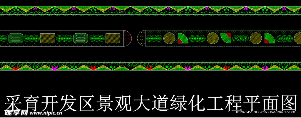 景观大道绿化工程平面图