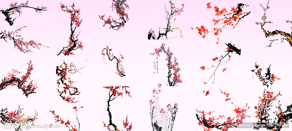 水墨古典梅花