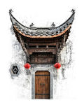 老门头 砖墙 瓦片
