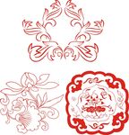 荷花花纹 矢量花纹