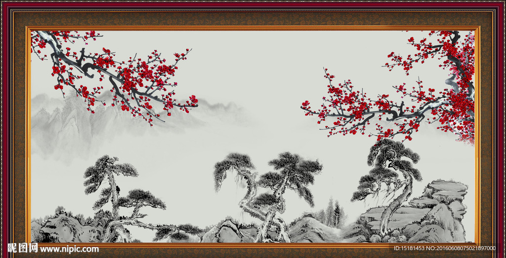 国画梅花