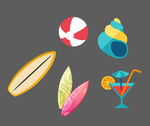 皮球 海螺 滑板 饮品
