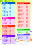 价格表