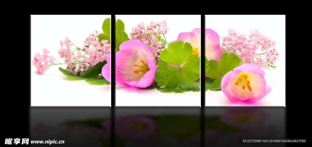 客厅樱花无框画