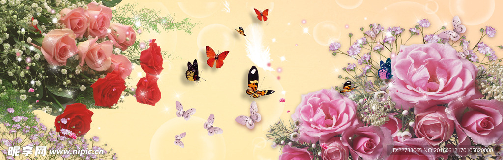 情人玫瑰无框画免费下载