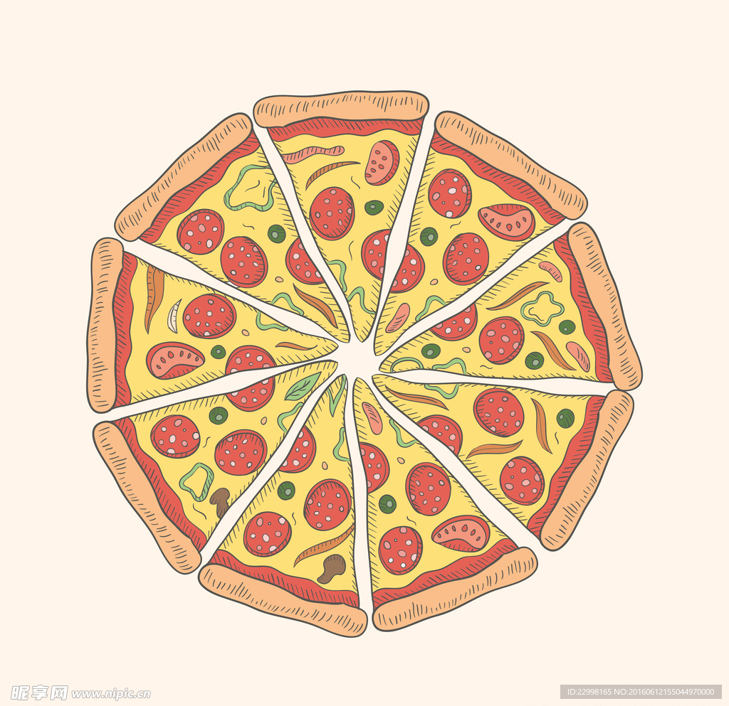 比萨饼的插图
