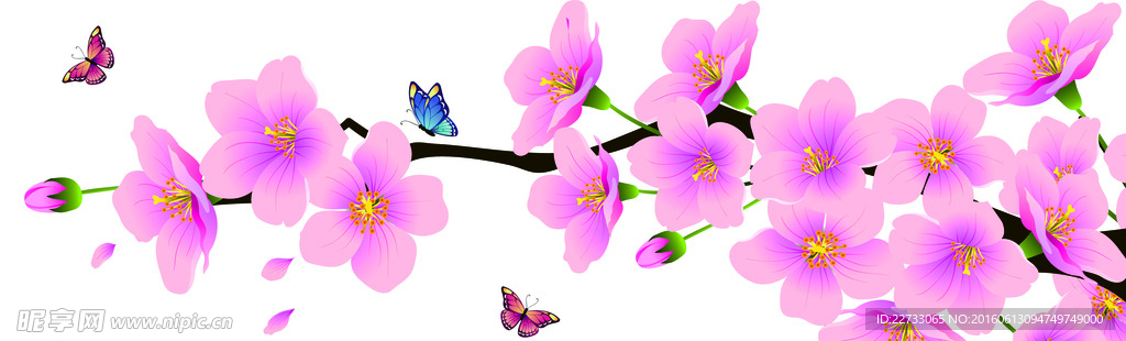 桃花无框画下载