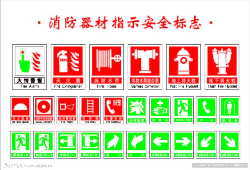 消防器材指示安全标志