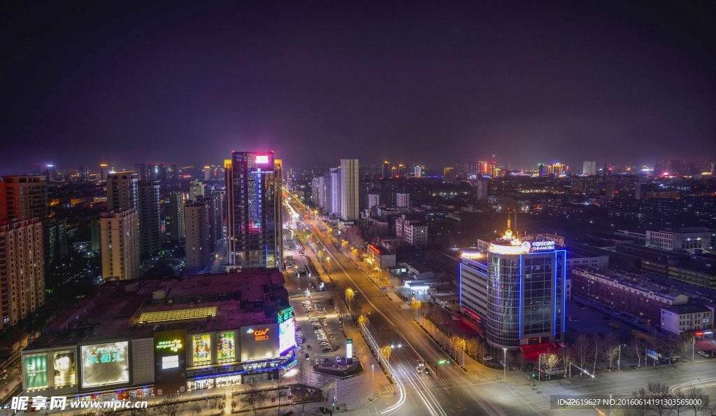 淄博华光路俯视夜景