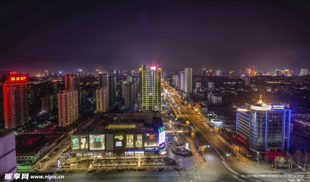 淄博华光路俯视夜景