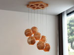 创意loft实木圆球组合吊灯