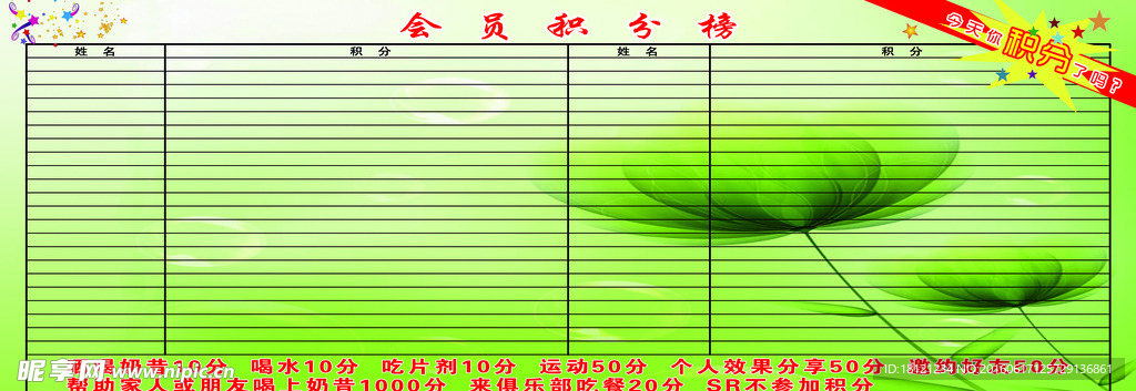 会员积分榜