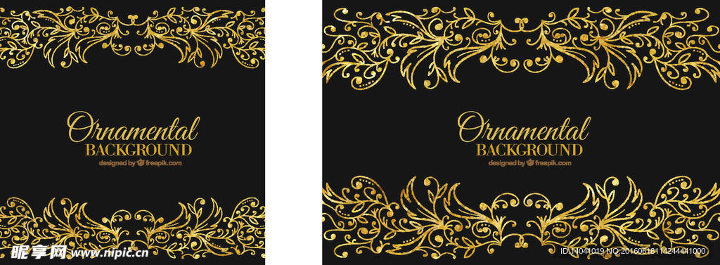 手绘金黄的树叶