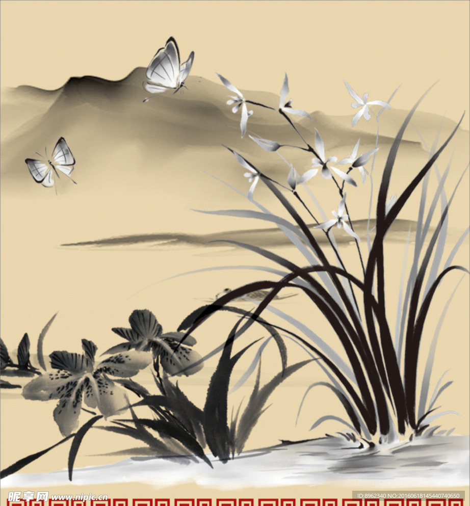 水墨兰花