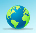 精美卡通蓝色地球矢量图