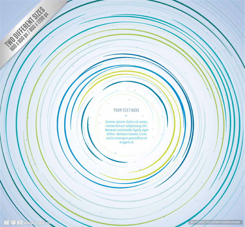 蓝色螺旋圆环背景矢量素材