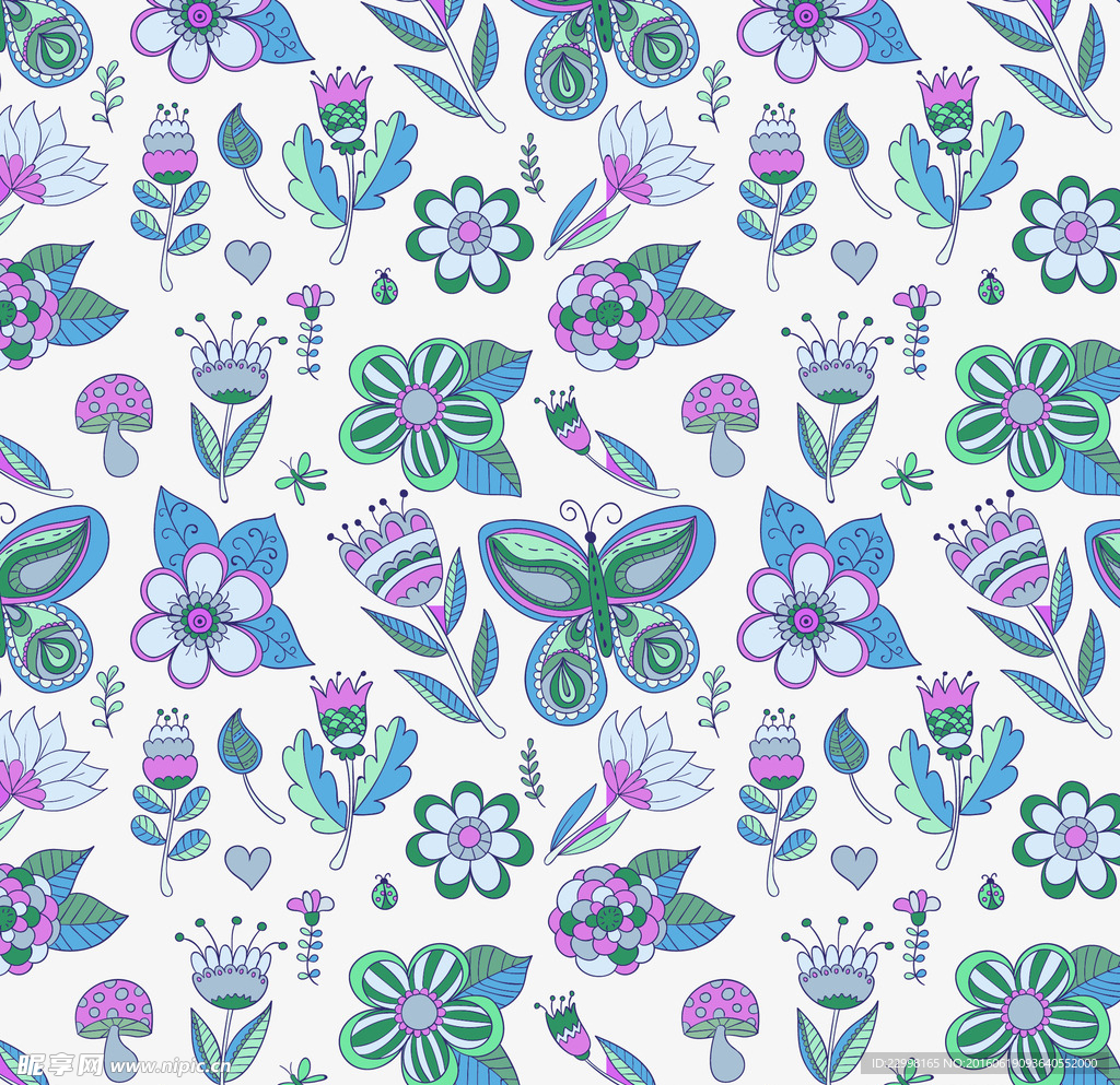 春天的花 蝴蝶 花型