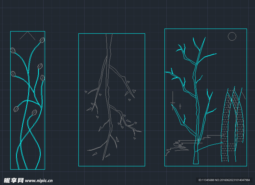 树枝装饰图 树cad