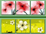 红色花三联画