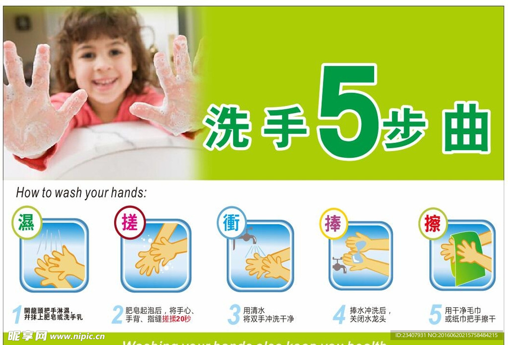 洗手5步曲